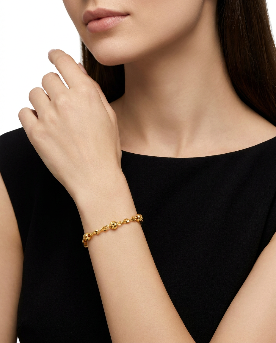 916 Gold Bracelet Celeste Bar Link Beads
