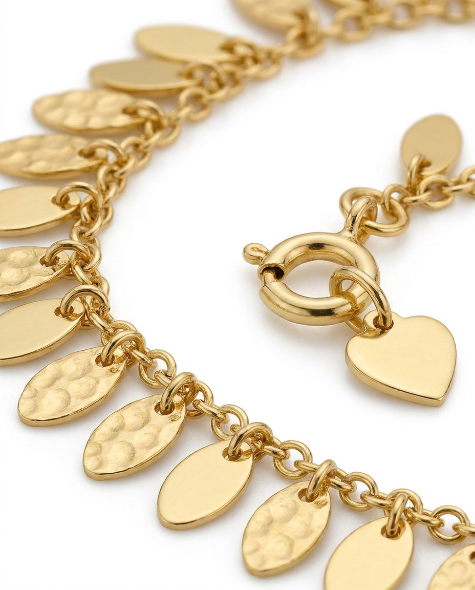 916 Gold Bracelet Dangling Petal