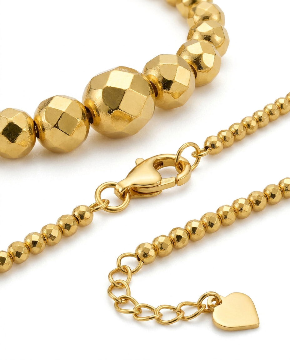 916 Gold Bracelet Disco Beads