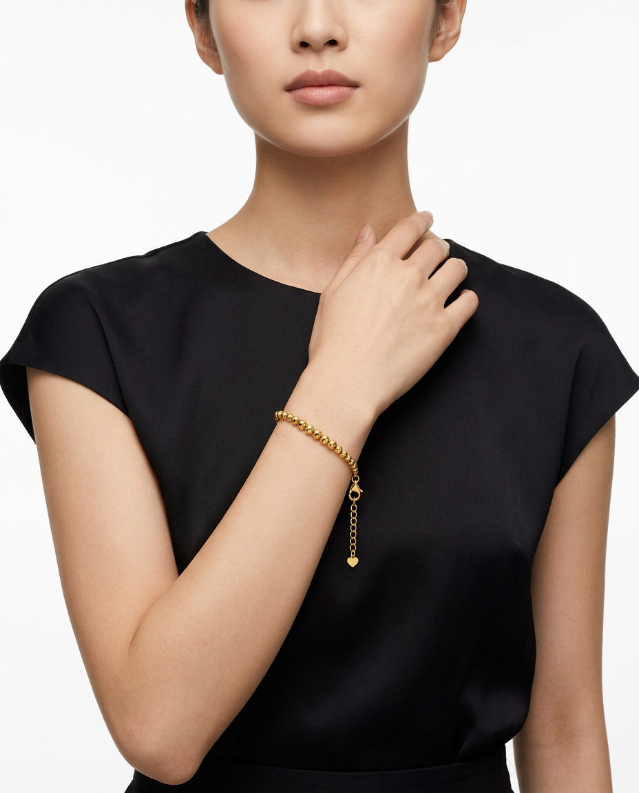 916 Gold Bracelet Disco Beads