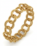 916 Gold Bracelet Double Circle Link