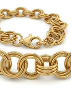 916 Gold Bracelet Double Circle Link