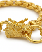 916 Gold Bracelet Double Dragon Embrace