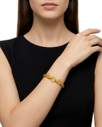 916 Gold Bracelet Double Dragon Embrace