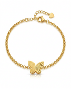 916 Gold Bracelet Dual Side Carved Butterfly