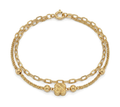 916 Gold Bracelet Dual Strand Glitter Bloom