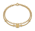 916 Gold Bracelet Dual Strand Glitter Bloom