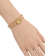 916 Gold Bracelet Dual Strand Glitter Bloom