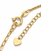 916 Gold Bracelet Duo Heart Chain