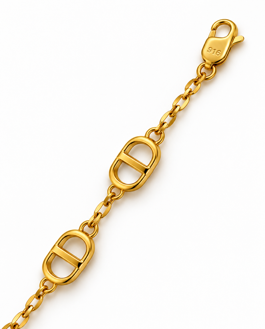 916 Gold Bracelet Italy 7 CD