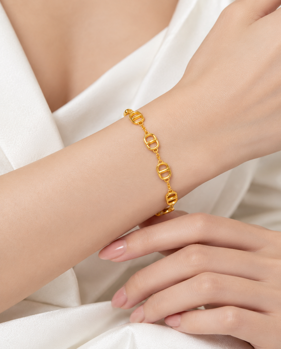 916 Gold Bracelet Italy 7 CD