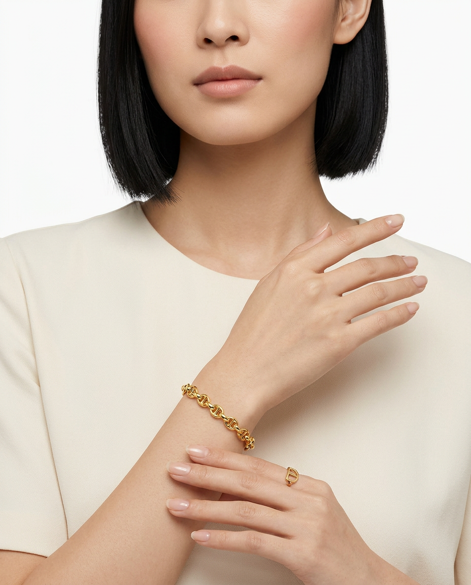 916 Gold Bracelet Italy CD Link