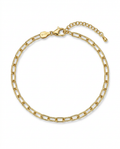 916 Gold Bracelet Italy Paper Clip Slim