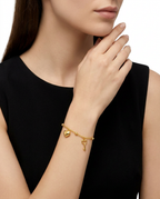 916 Gold Bracelet Lovie Key with Beads