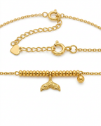 916 Gold Bracelet Mermaid Tail with Beads
