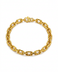 916 Gold Bracelet Paper Clip Carved B