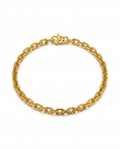 916 Gold Bracelet Paper Clip Carved S