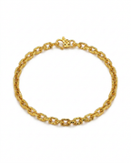916 Gold Bracelet Paper Clip Carved S