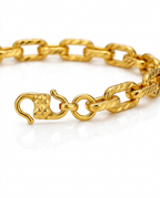 916 Gold Bracelet Paper Clip Carved S