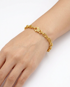 916 Gold Bracelet Paper Clip Carved S