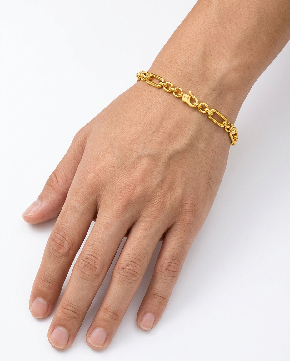 916 Gold Bracelet Paperclip Chain