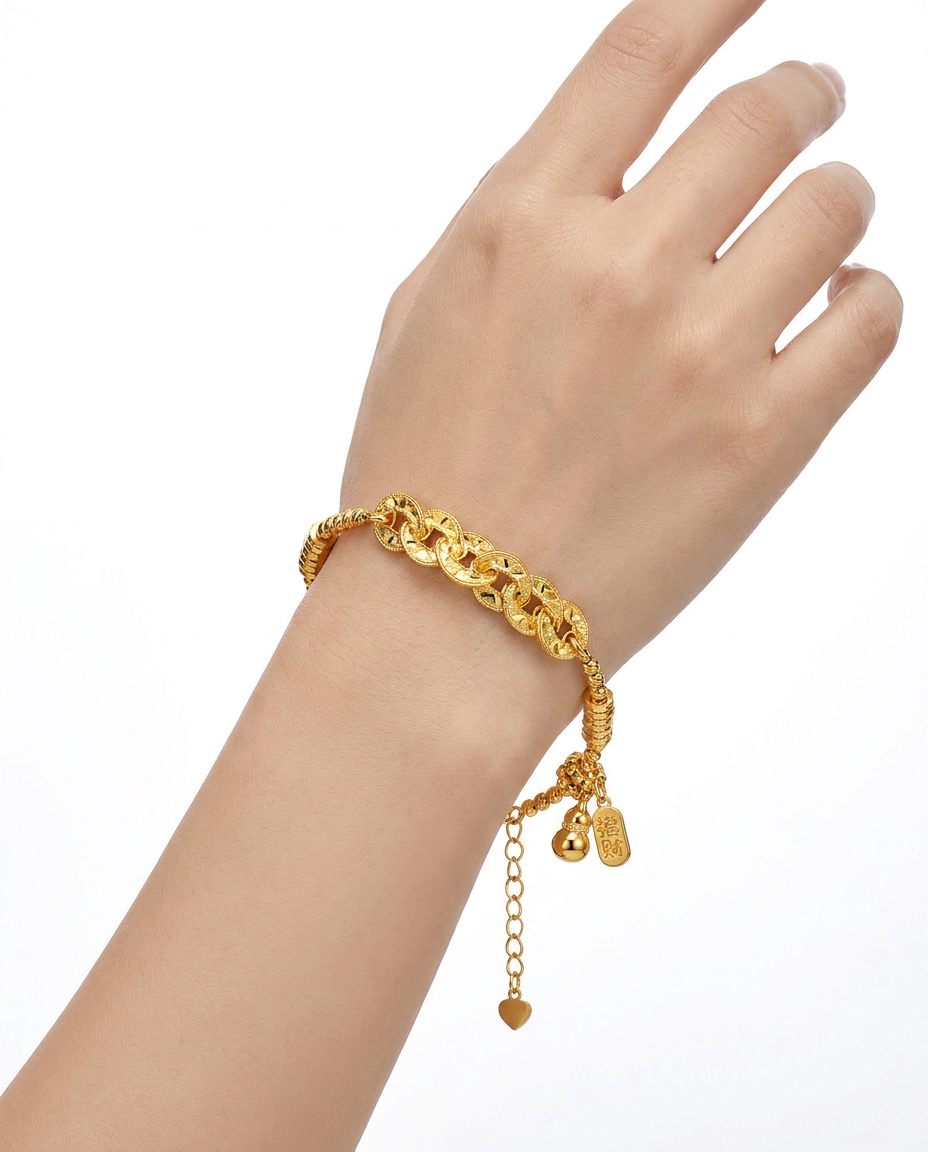 916 Gold Bracelet Prosper Beads Link