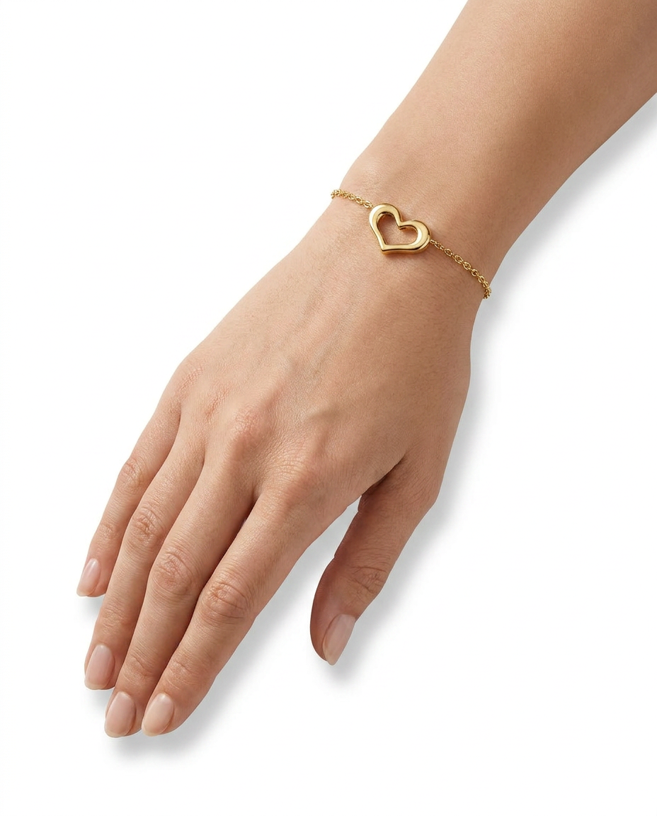 916 Gold Bracelet Single Lovie Heart