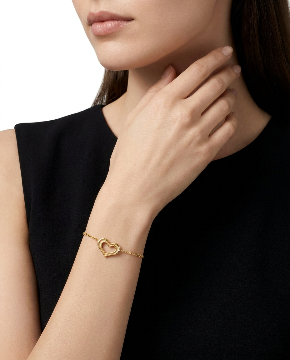 916 Gold Bracelet Single Lovie Heart