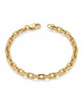 916 Gold Bracelet Solid Italy Paper Clip