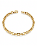 916 Gold Bracelet Solid Italy Paper Clip