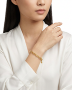 916 Gold Bracelet Solid Italy Paper Clip