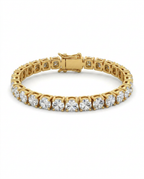 916 Gold Bracelet Tennis Single Dual Tone