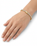 916 Gold Bracelet Tennis Single Dual Tone