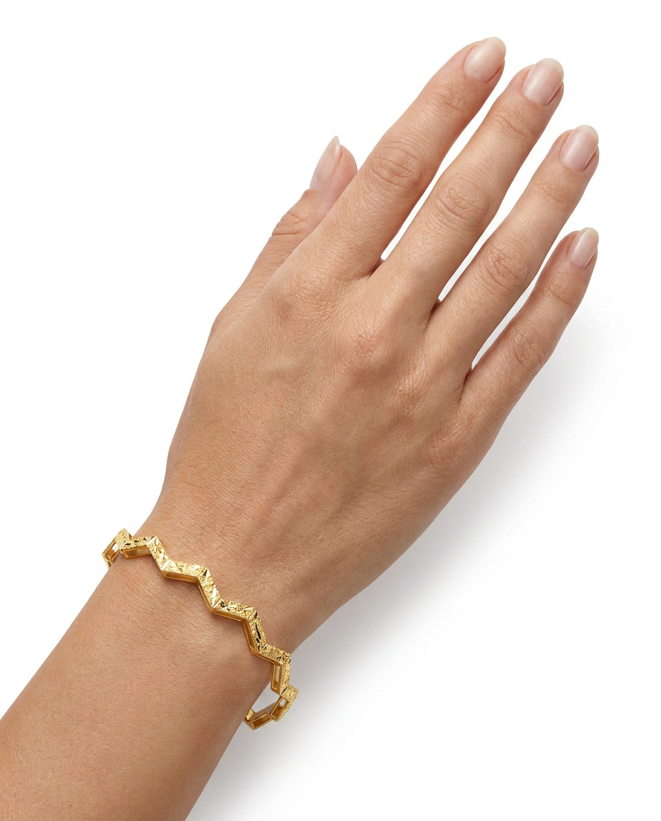 916 Gold Bracelet Wavy Lace Glacier