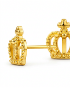 916 Gold Earrings Bead Royal Crown