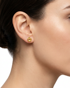 916 Gold Earrings Bead Royal Crown