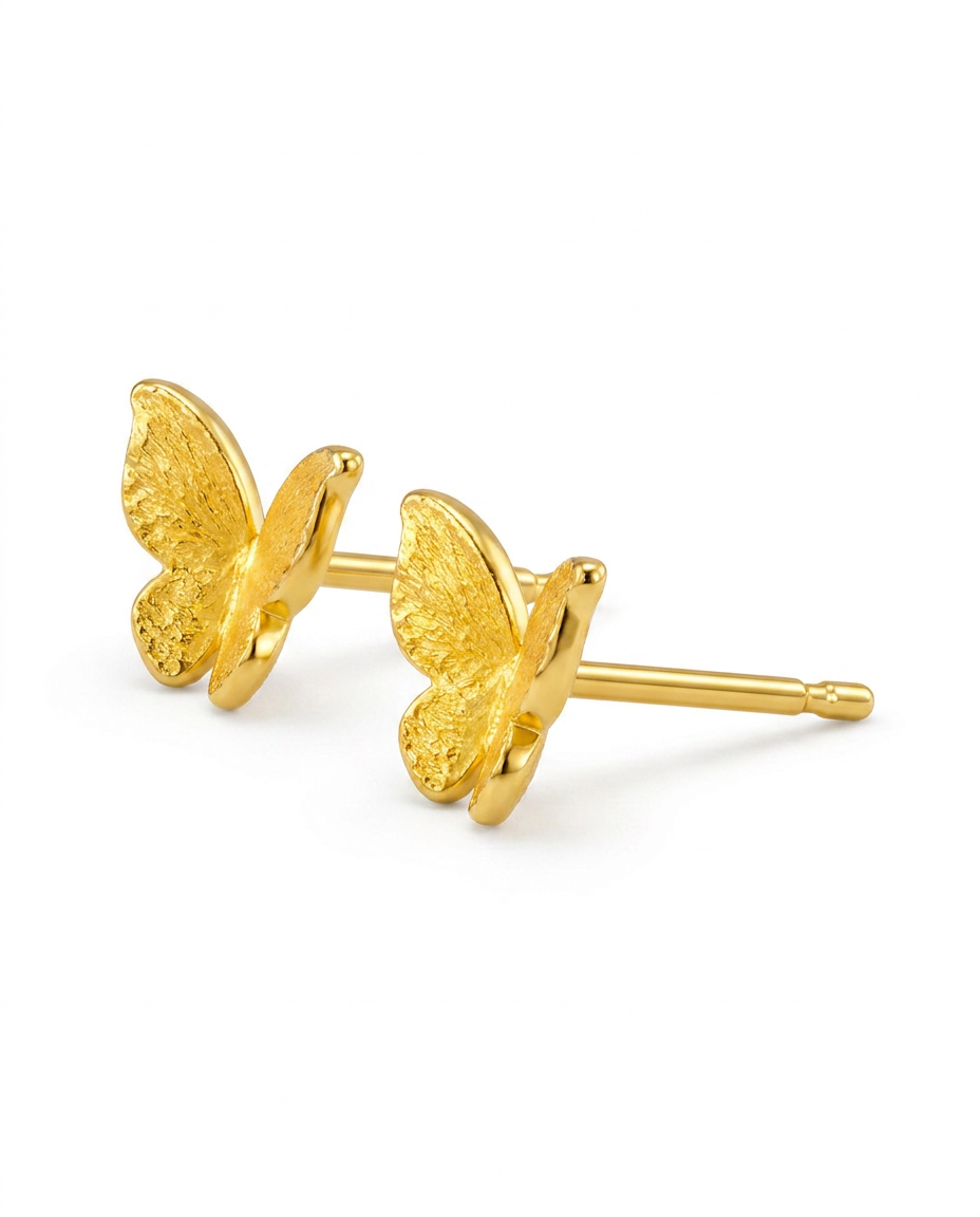 916 Gold Earrings Butterfly