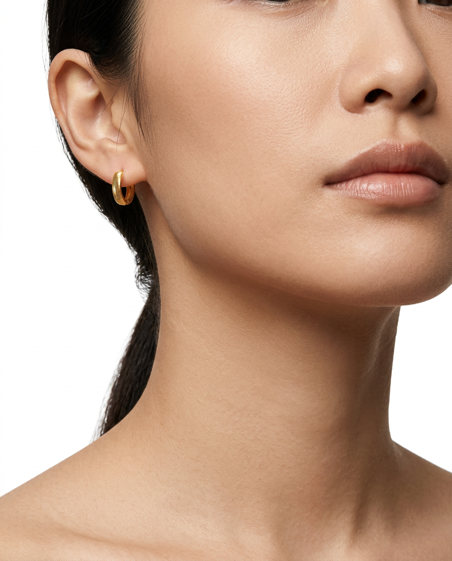 916 Gold Earrings Cat Eyes