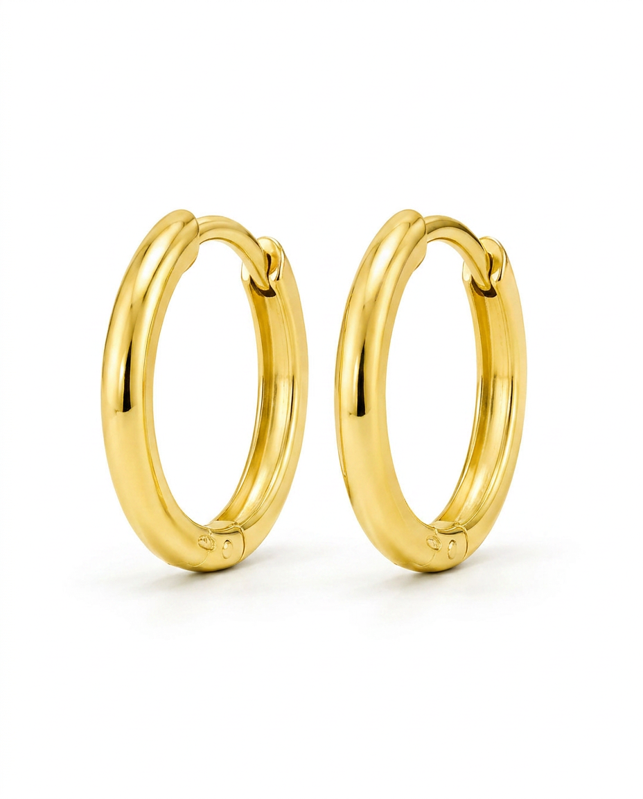 916 Gold Earrings Classic Italy Oval S