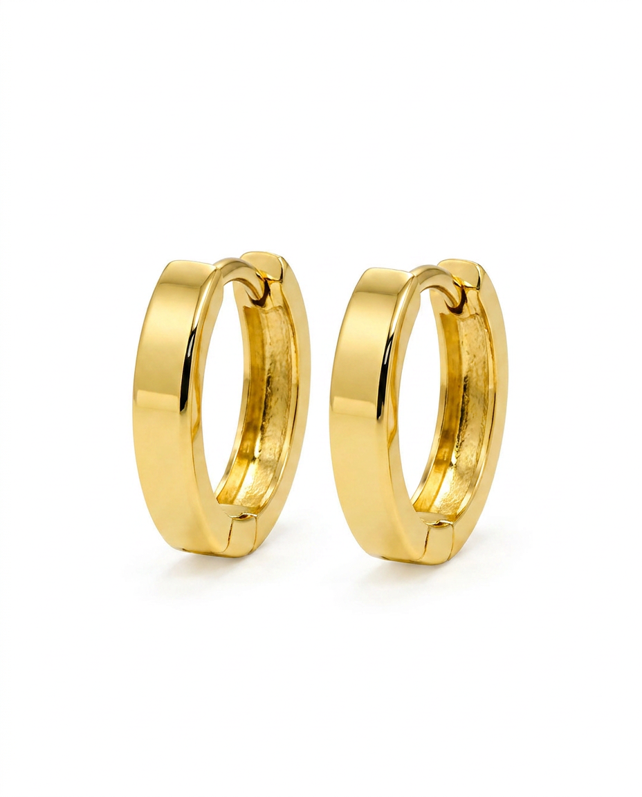 916 Gold Earrings Classic Italy Oval