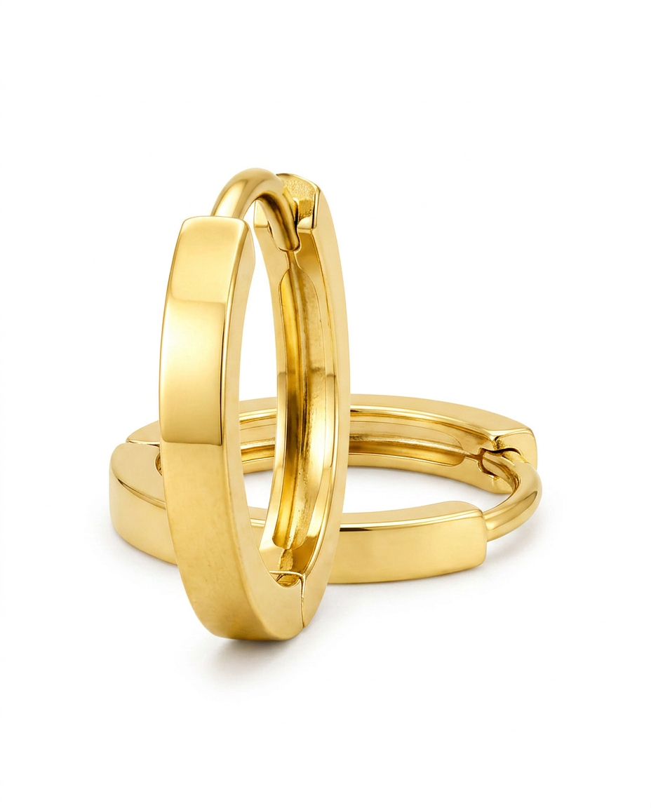 916 Gold Earrings Classic Italy Oval