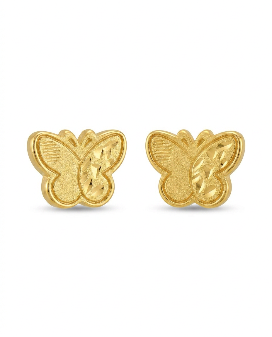 916 Gold Earrings Dual Glacier Butterfly
