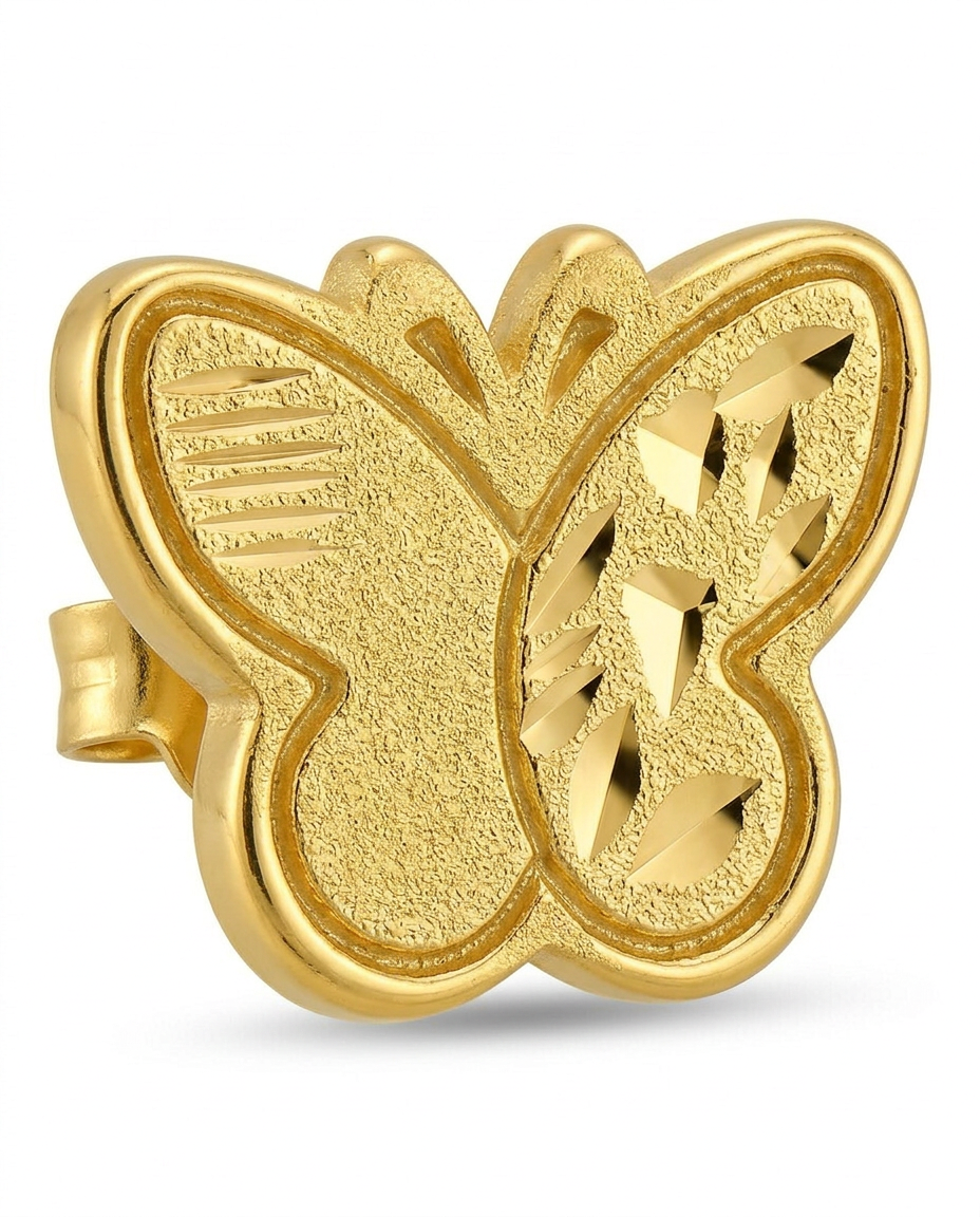 916 Gold Earrings Dual Glacier Butterfly