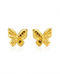 916 Gold Earrings Dual Glitter Butterfly