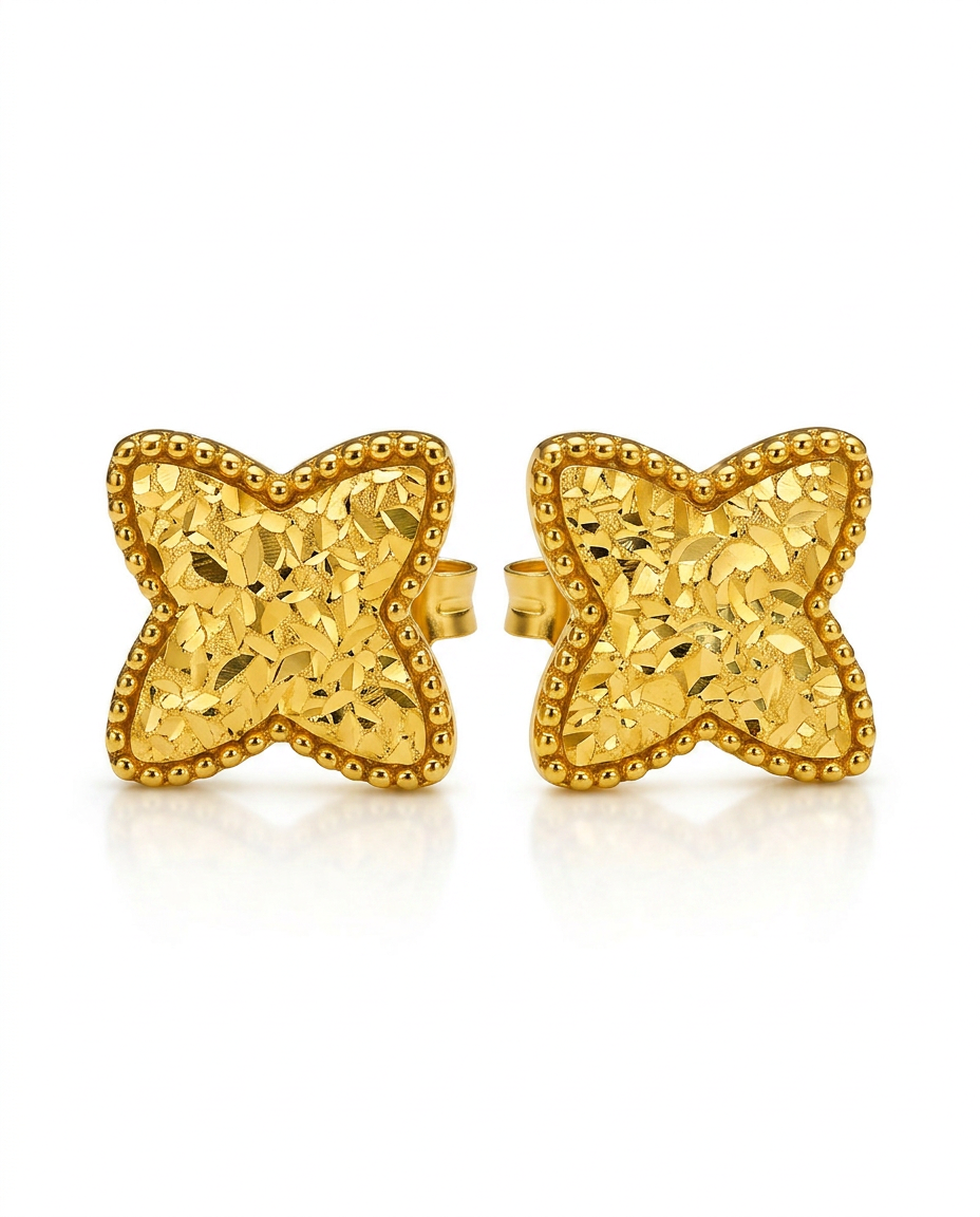 916 Gold Earrings Floréa Glacier