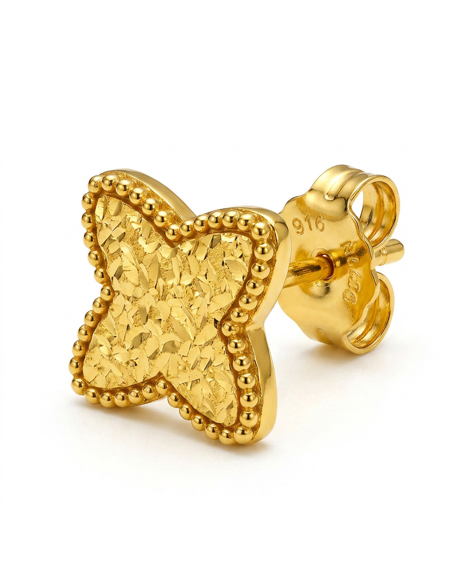 916 Gold Earrings Floréa Glacier