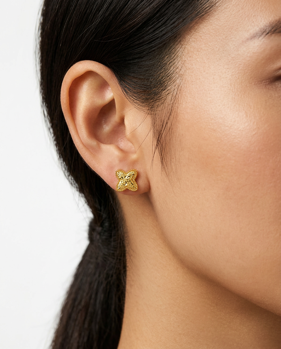 916 Gold Earrings Floréa Glacier