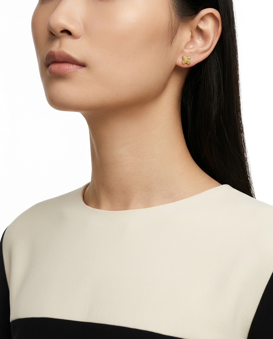 916 Gold Earrings Floréa Glacier