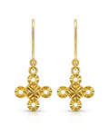 916 Gold Earrings Fortune Knot Dangle