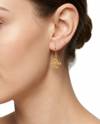 916 Gold Earrings Fortune Knot Dangle